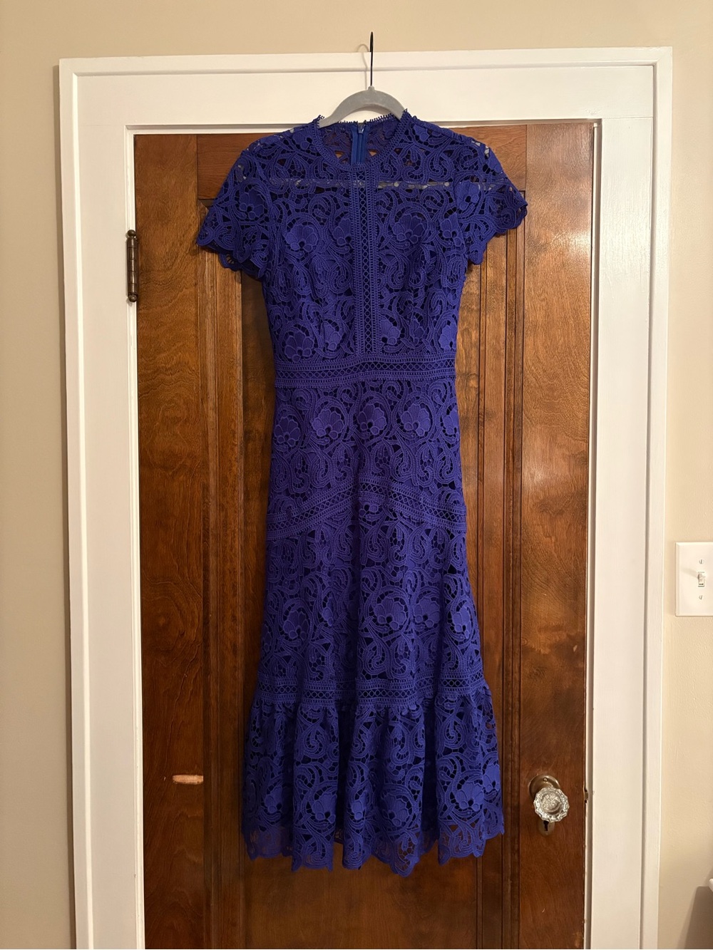 Antonio Melanie Royal Blue Lace Midi Dress - Picture 2 of 3